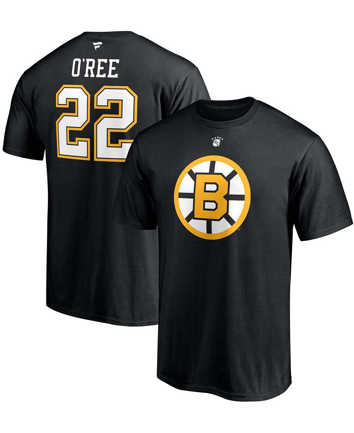 Мужская футболка willie o'ree black boston bruins authentic stack с именем и номером игрока на пенсии Fanatics, черный