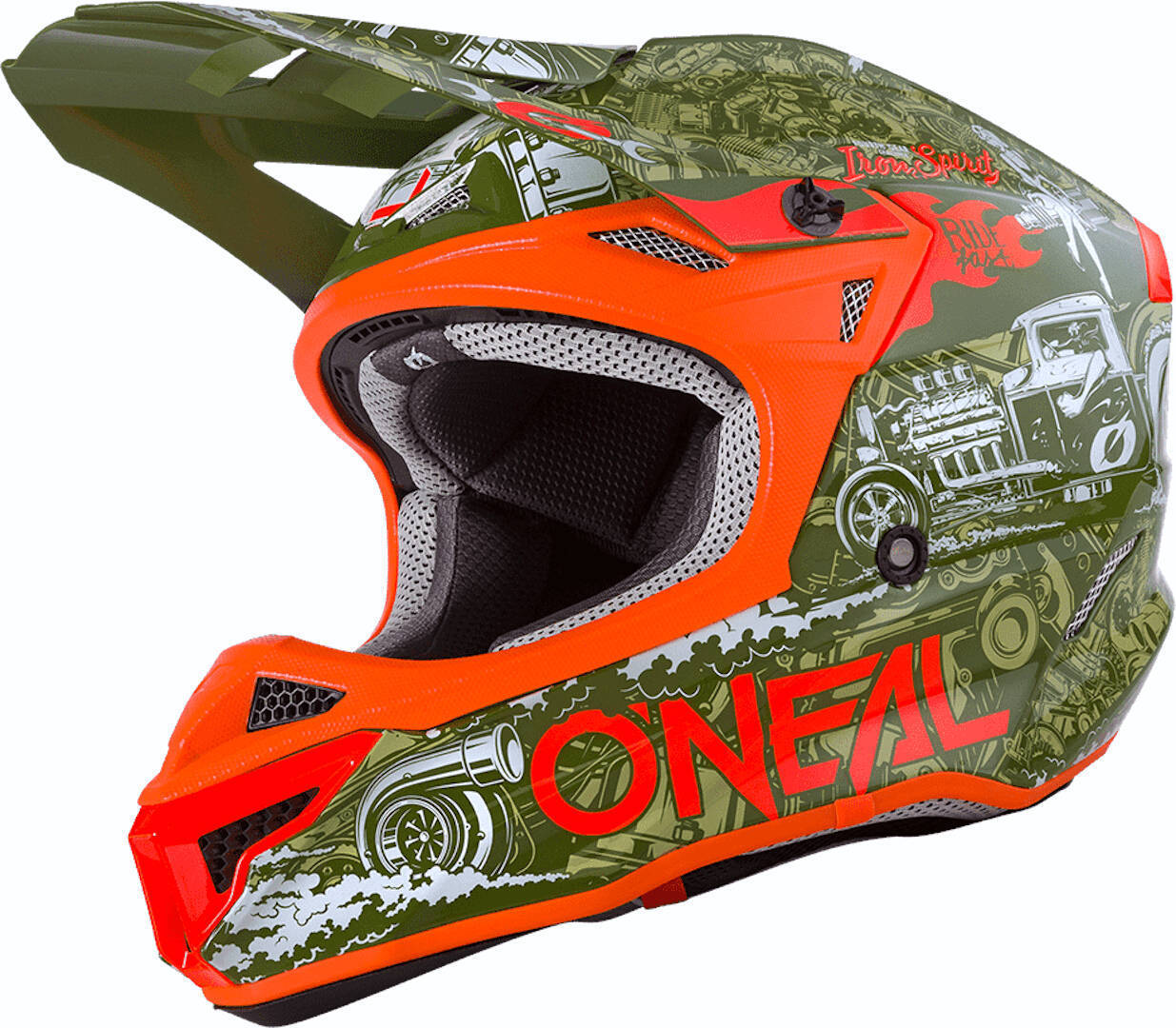 5series полиакрилитовый шлем warhawk peak oneal Шлем Oneal 5Series Polyacrylite HR для мотокросса, зеленый