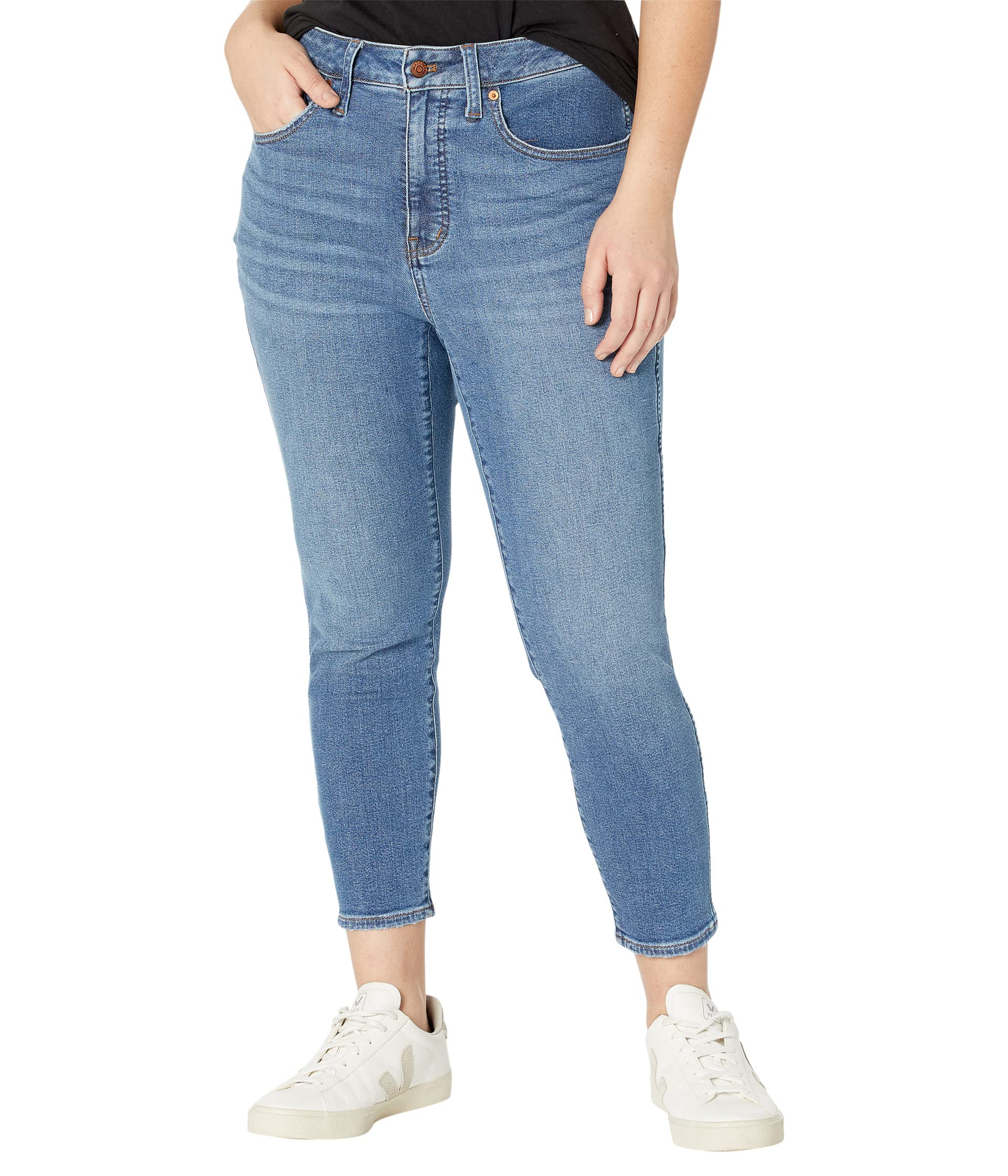 Джинсы Madewell, Plus 10 High-Rise Skinny Crop Jeans in Bradfield Wash