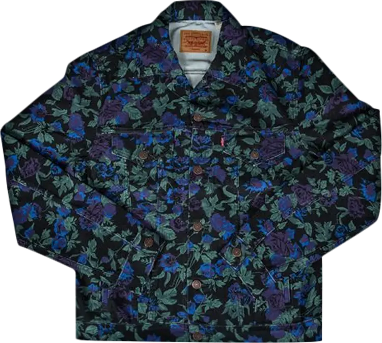 

Куртка Supreme x Levi's Roses Trucker Jacket 'Black', черный