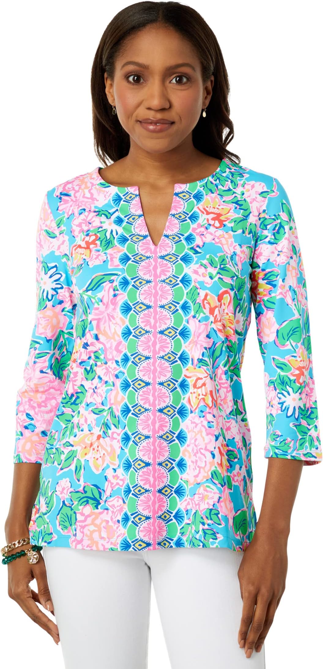 

UPF 50+ Туника Карина Lilly Pulitzer, цвет Multi Rose To The Occasion Engineered Chilly Lilly