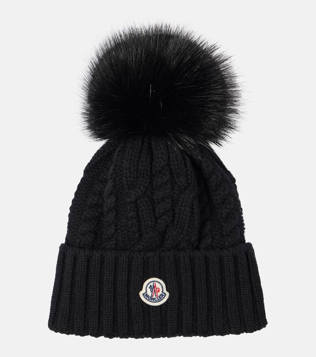 

Шапка из шерсти и кашемира с логотипом Moncler, черный