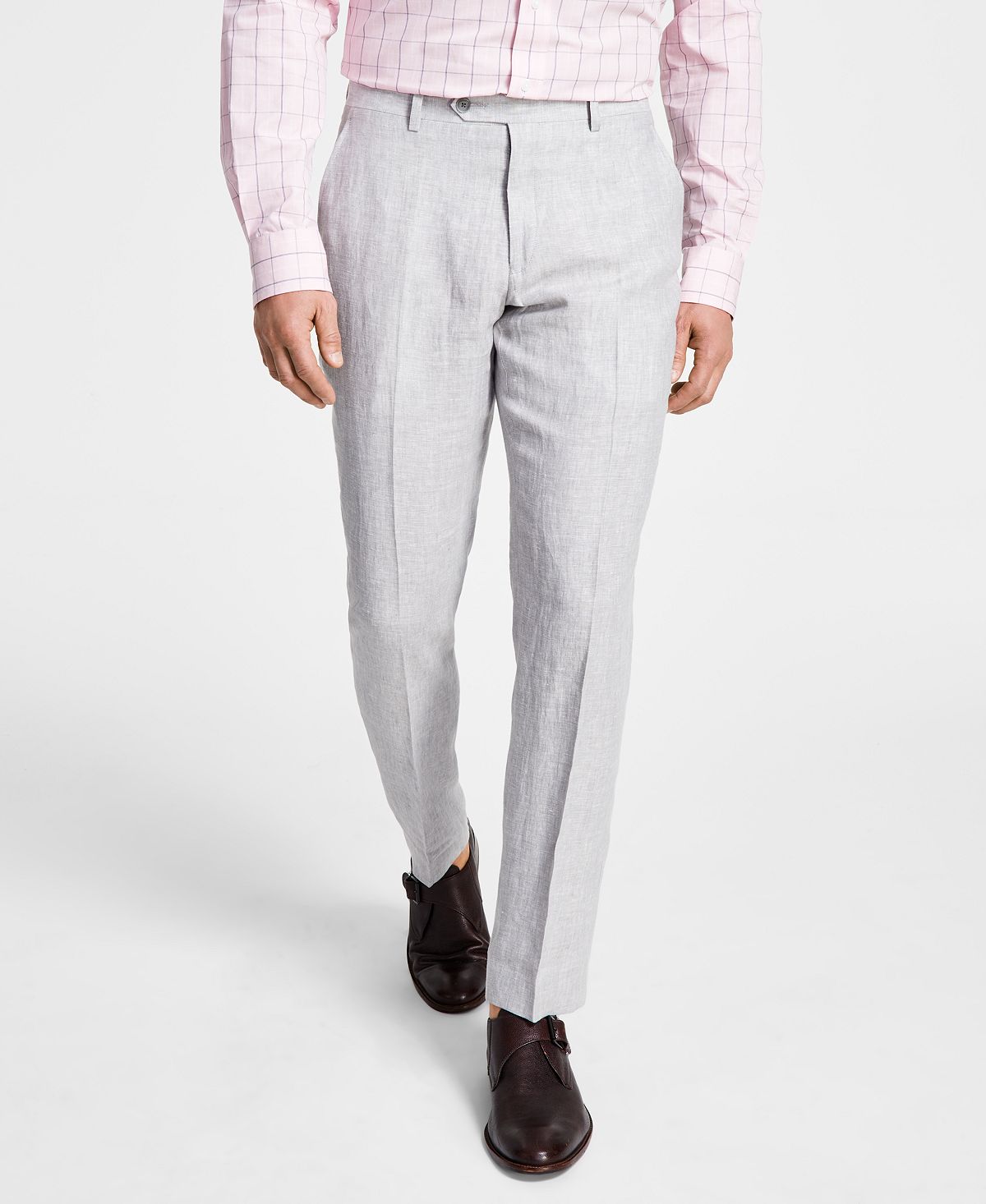 цена Мужские брюки современного кроя из гибкого эластичного льна Tommy Hilfiger