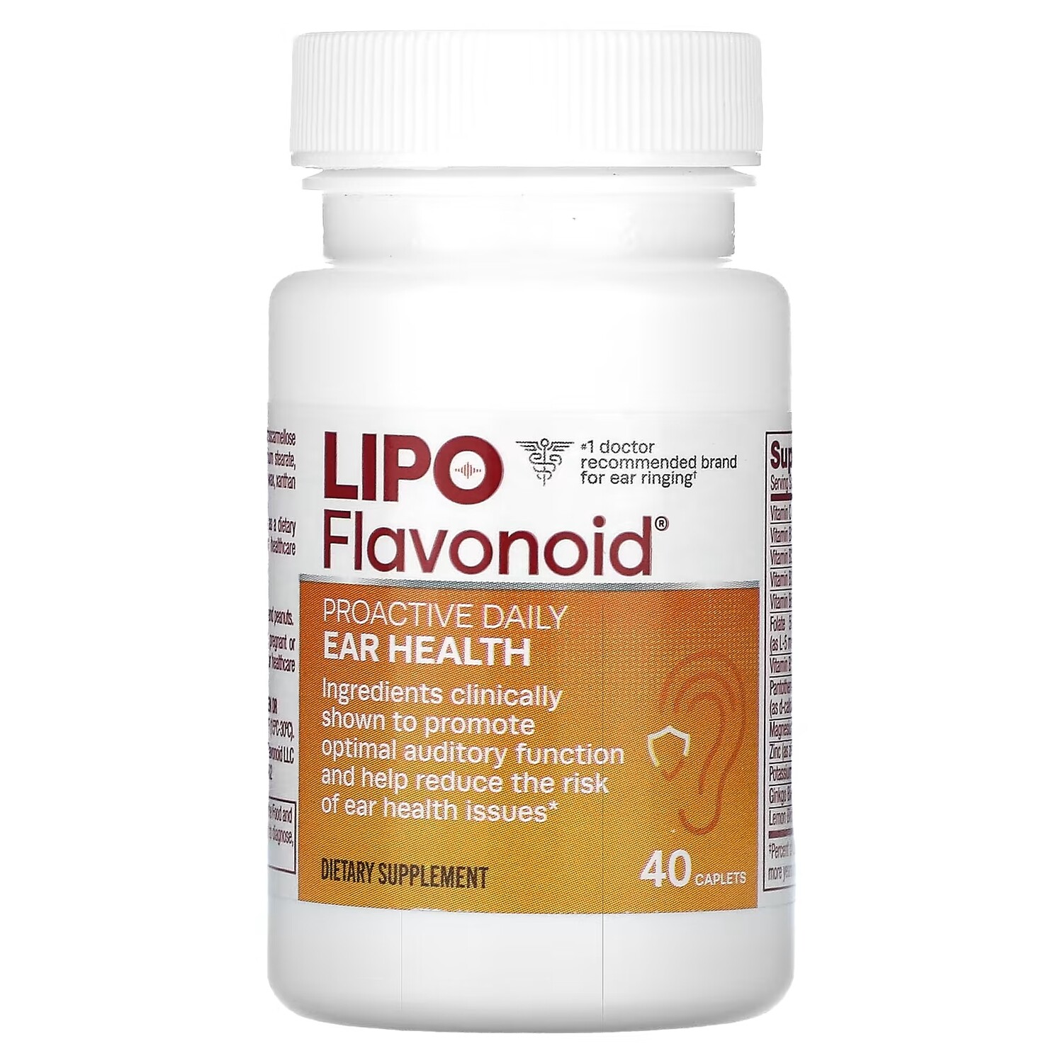 

Пищевая добавка Lipo-Flavonoid здоровье ушей, 40 капсул
