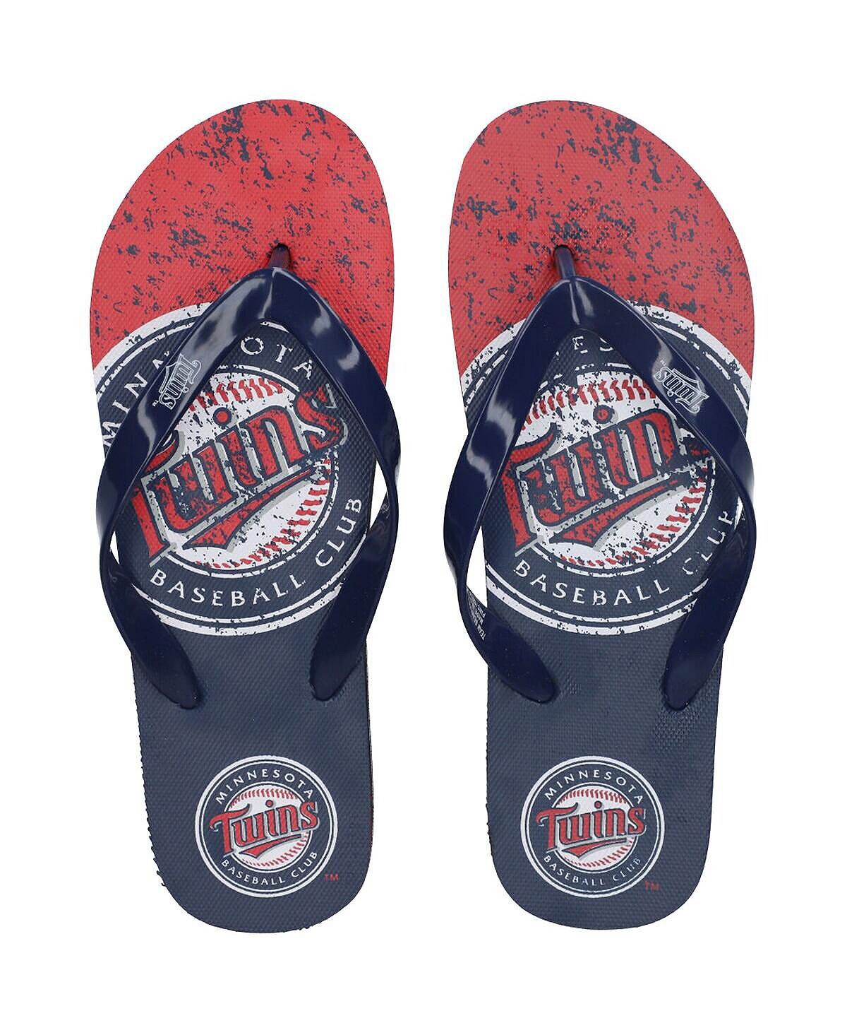 

Мужские и женские шлепанцы Minnesota Twins с большим логотипом FOCO