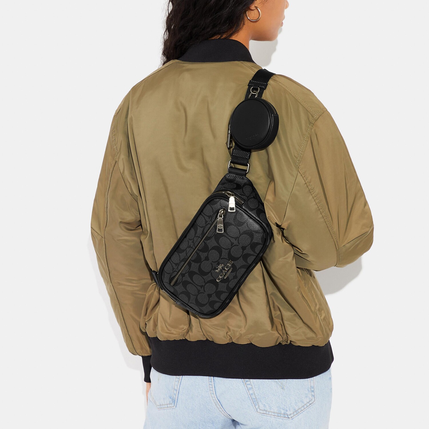 

Поясная сумка Coach Outlet Elias из фирменной парусины, цвет Gunmetal/Charcoal