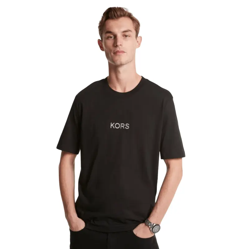 

Футболка поло Michael Kors Embroidered Logo Cotton, черный