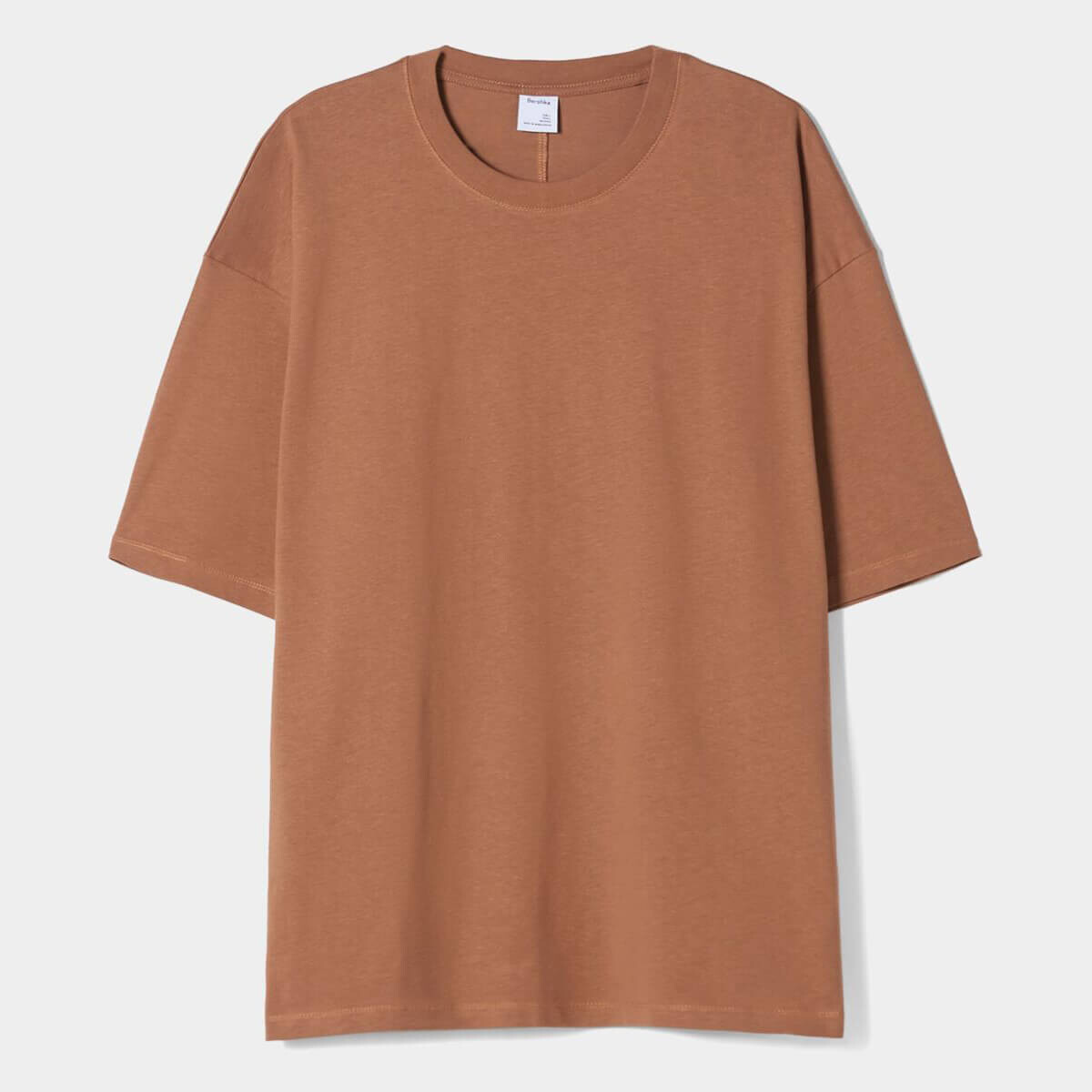 

Футболка Bershka Oversized Short Sleeve, темно-оранжевый