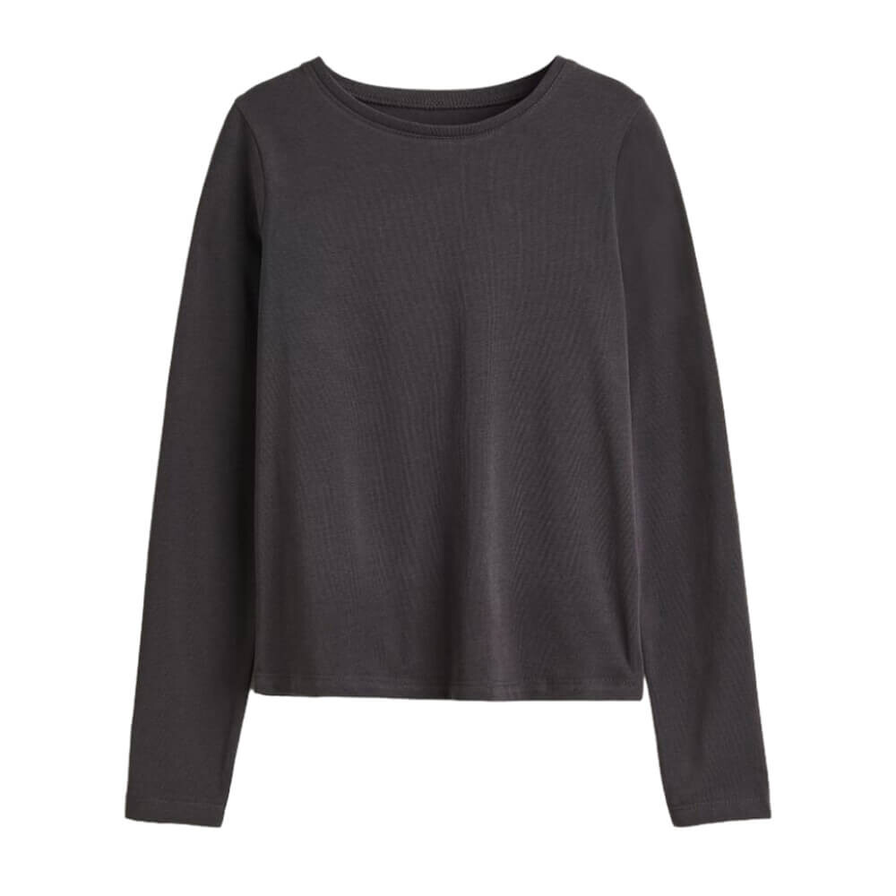 

Топ из хлопкового джерси H&M, темно-серый