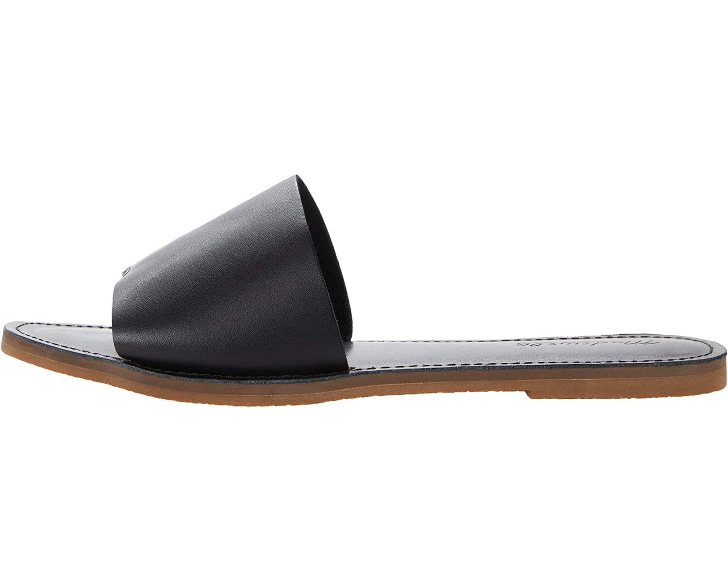 

Сандалии The Boardwalk Post Slide Sandal in Leather Madewell, черный