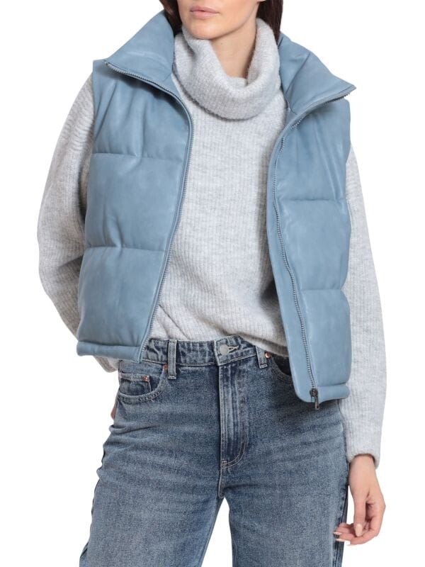 

Пуховик из искусственной кожи Avec Les Filles Trooper blue