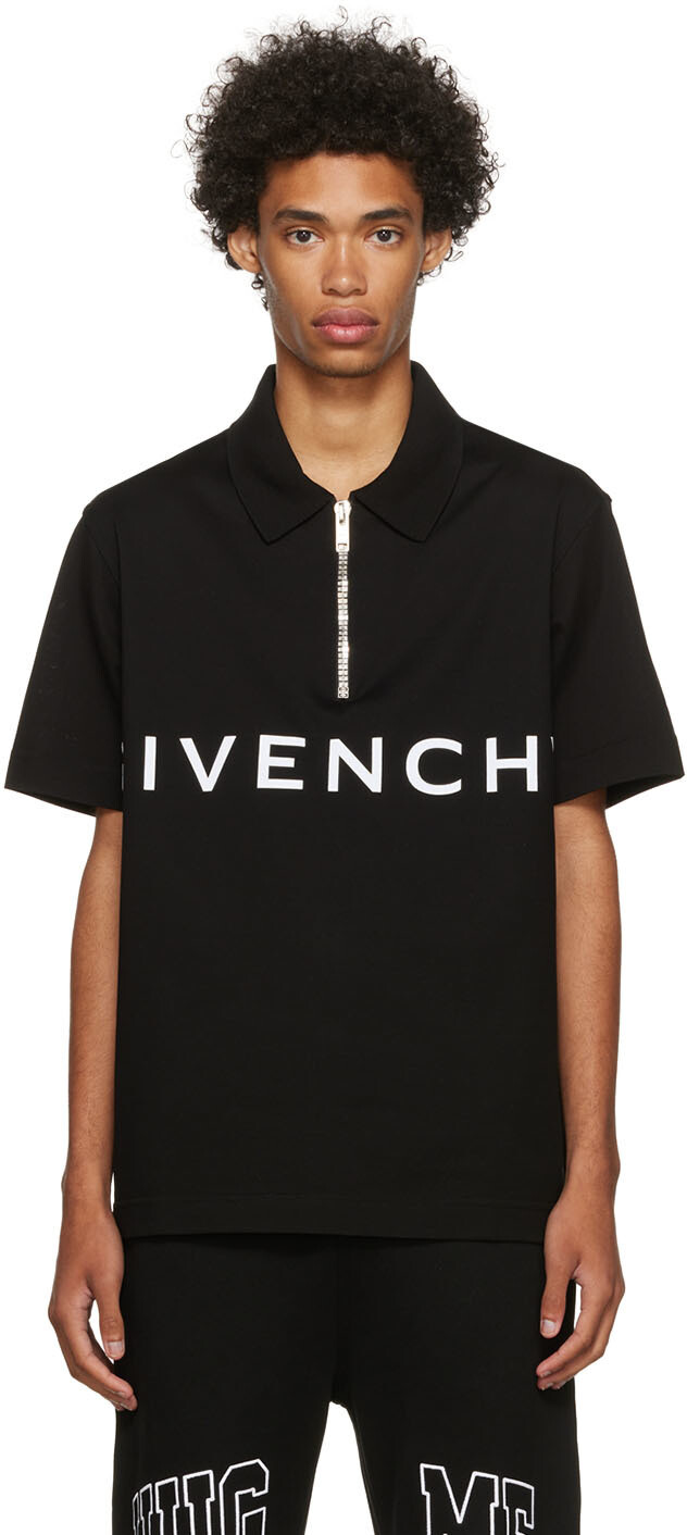 

Черная хлопковая футболка-поло Givenchy, Черный