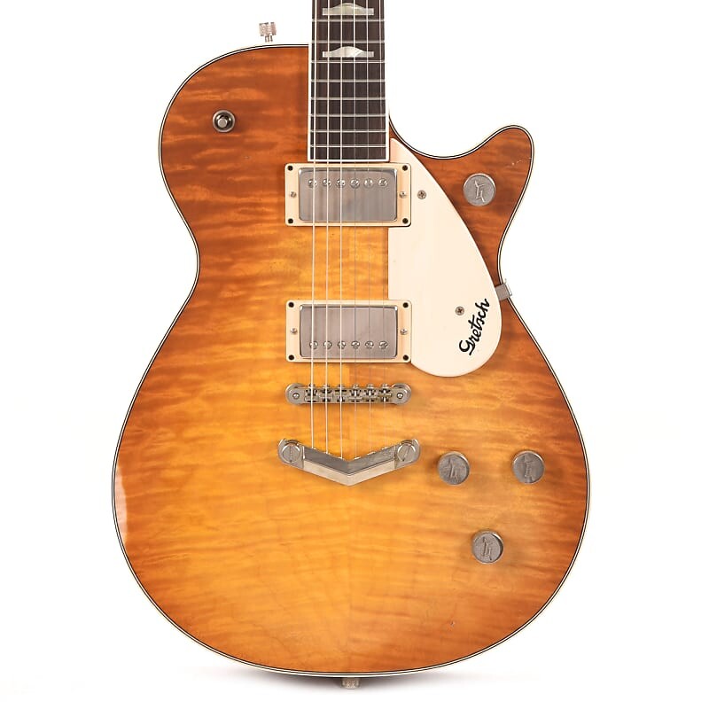 

Gretsch Custom Shop G6128-57 1957 Duo Jet Michigan Mahogany Slow Iced Tea Fade Relic с ThroBak SLE101s Мастер, созданный Стивеном Стерном (серийный номер UC22102383)