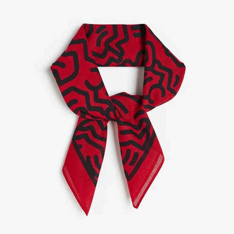 

Бандана H&M Keith Haring Printed Cotton, красный