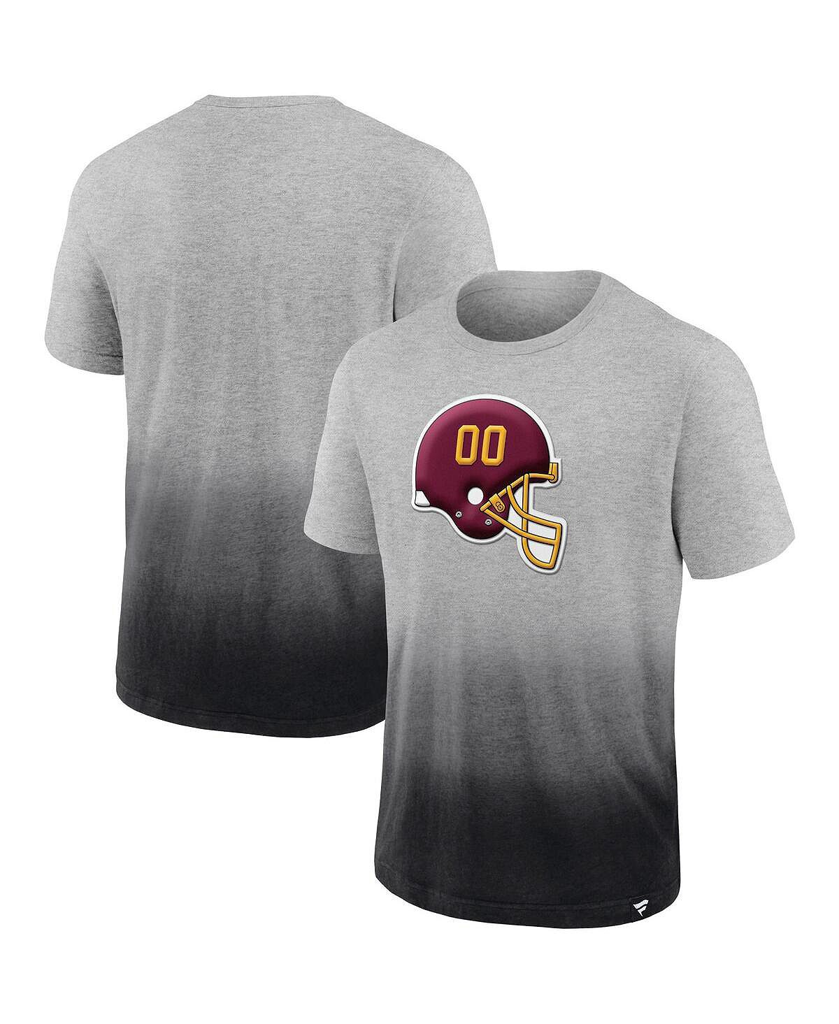 Мужская футболка с фирменной меланжевой серой и черной отделкой washington football team team с эффектом омбре Fanatics, мульти