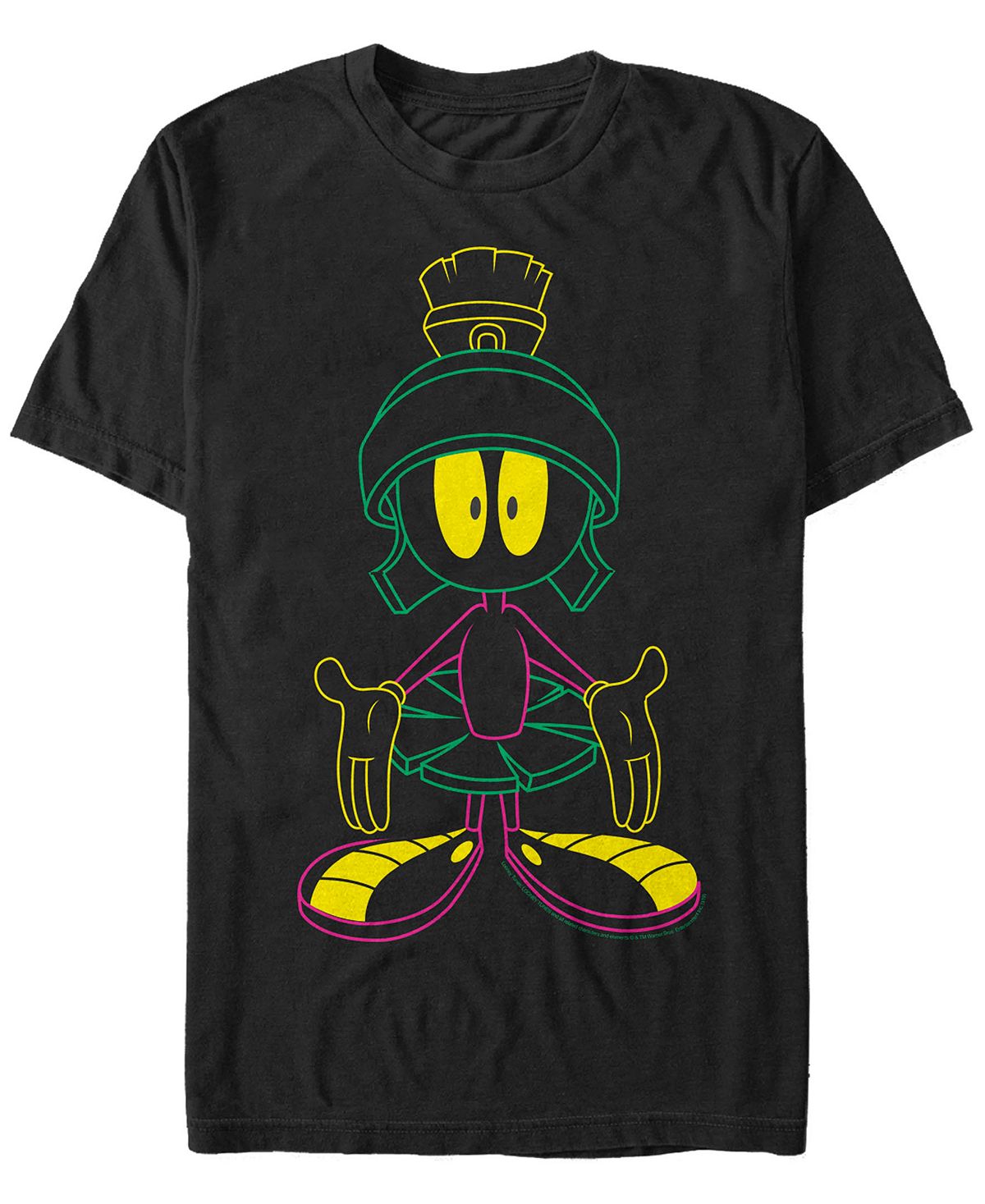 Мужская футболка с коротким рукавом neon marvin the martian looney tunes Fifth Sun, черный