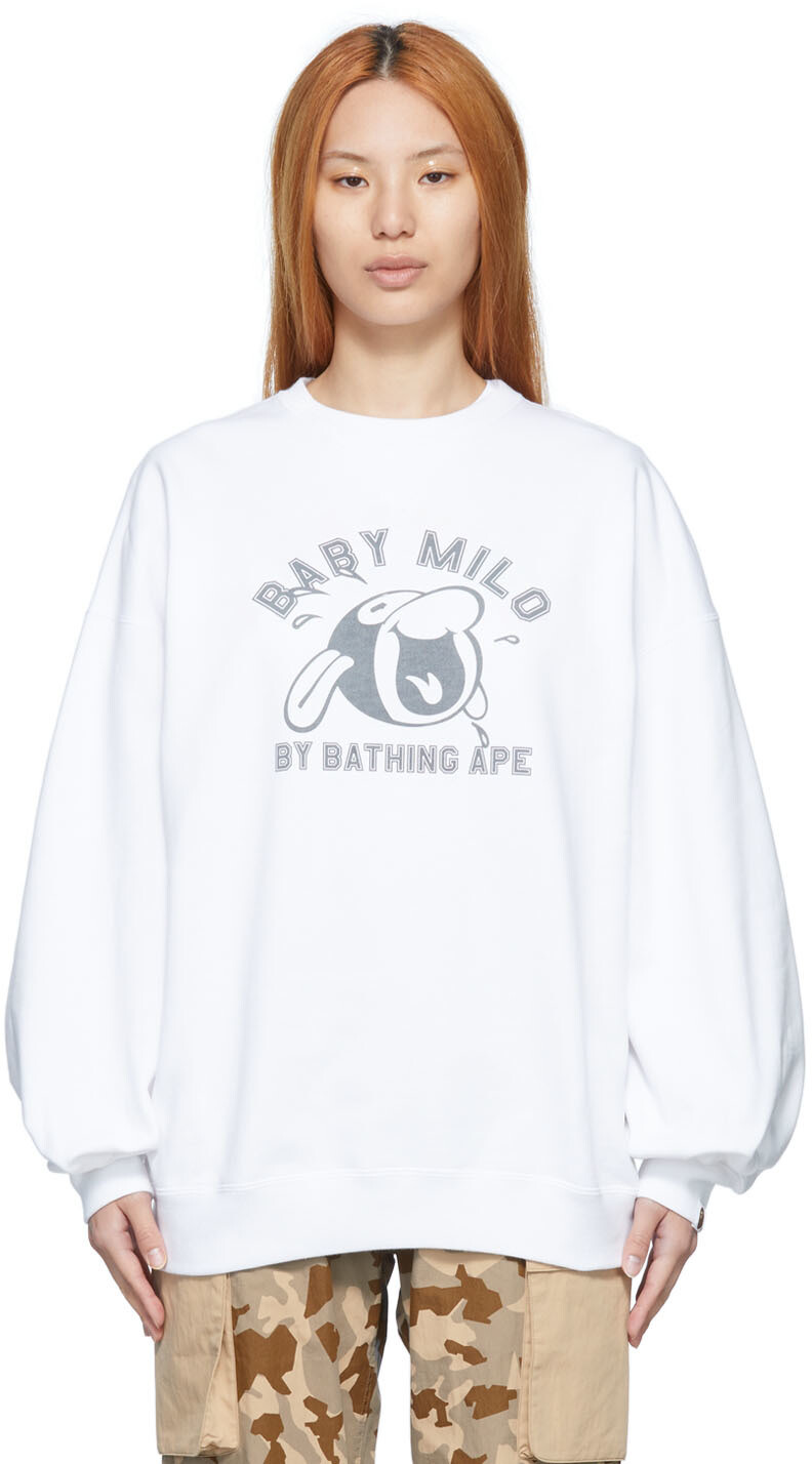 

Белый - Толстовка Baby Milo с пышными рукавами BAPE
