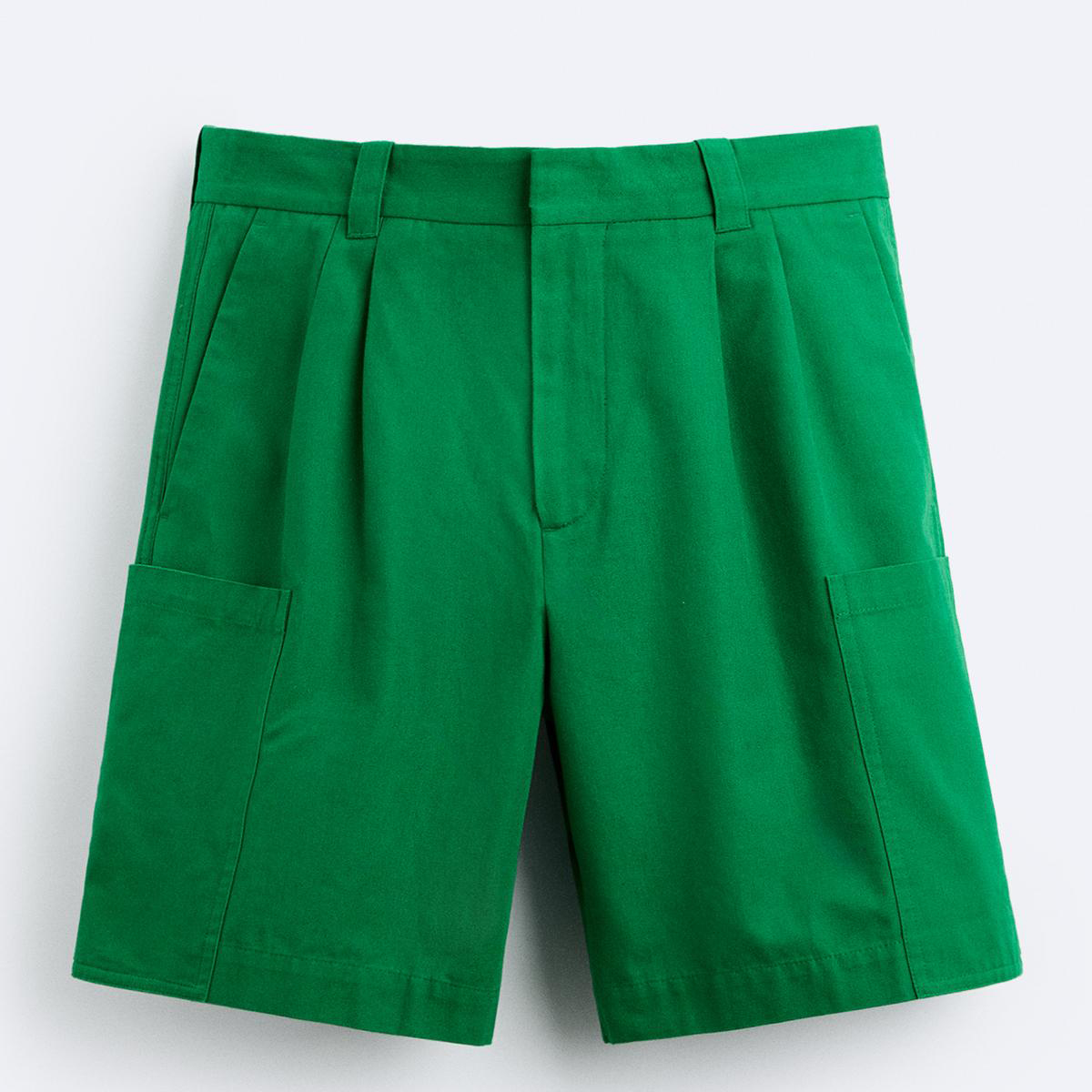 Шорты Zara Pleated Cargo Bermuda - Limited Edition, зеленый шорты zara faux leather pleated bermuda черный