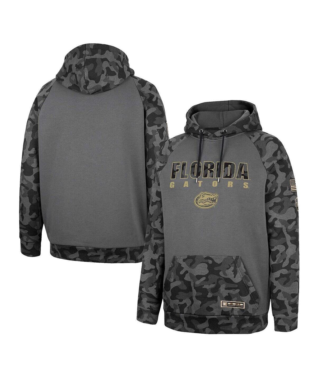 

Мужская темно-серая худи florida gators oht в стиле милитари appreciation camo stack raglan pullover hoodie Colosseum, мульти