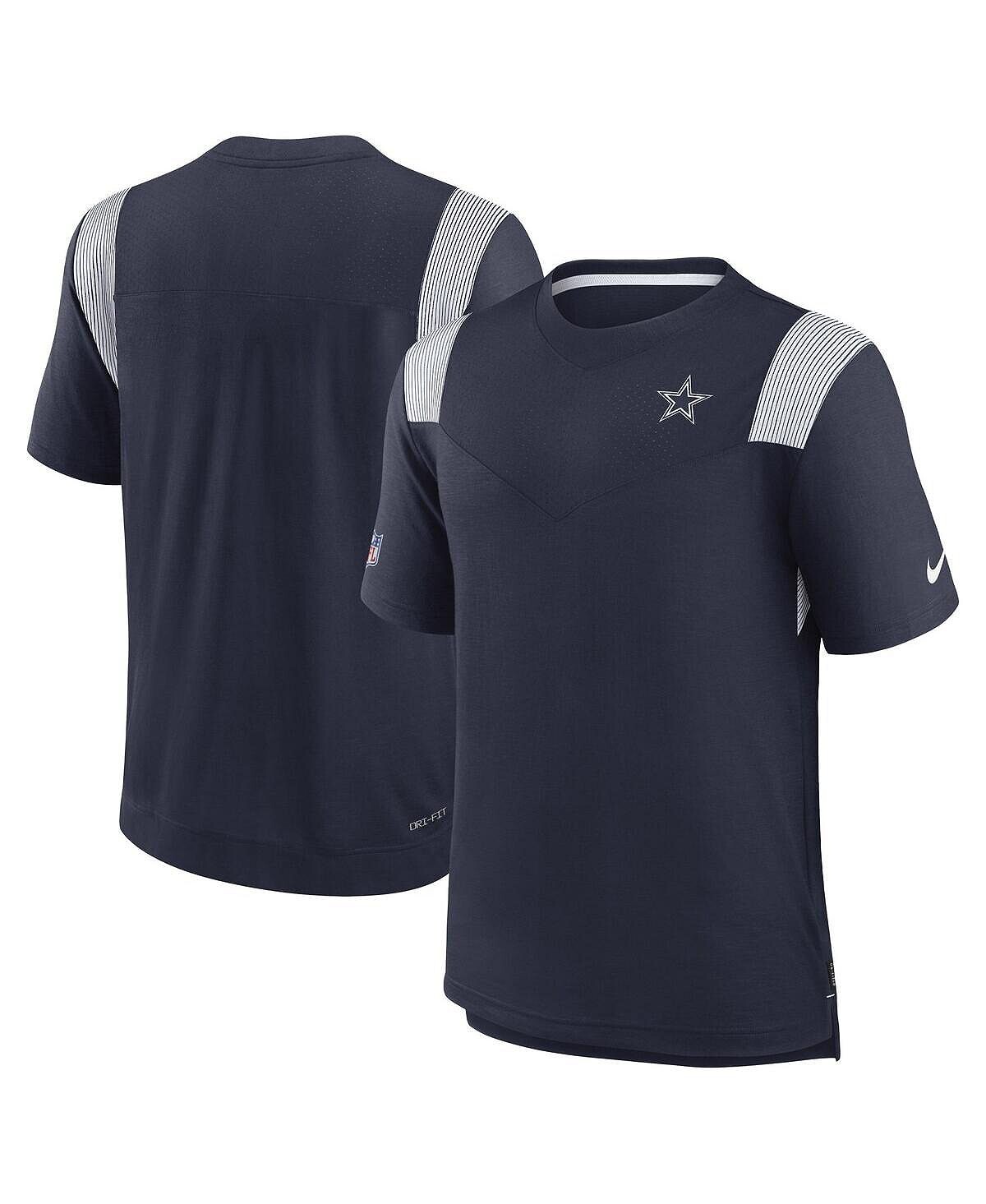 

Мужская темно-синяя футболка dallas cowboys sideline в тон с логотипом performance player Nike, синий