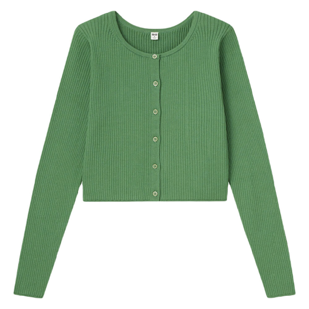 

Кардиган Uniqlo Supima Cotton Cropped, зеленый