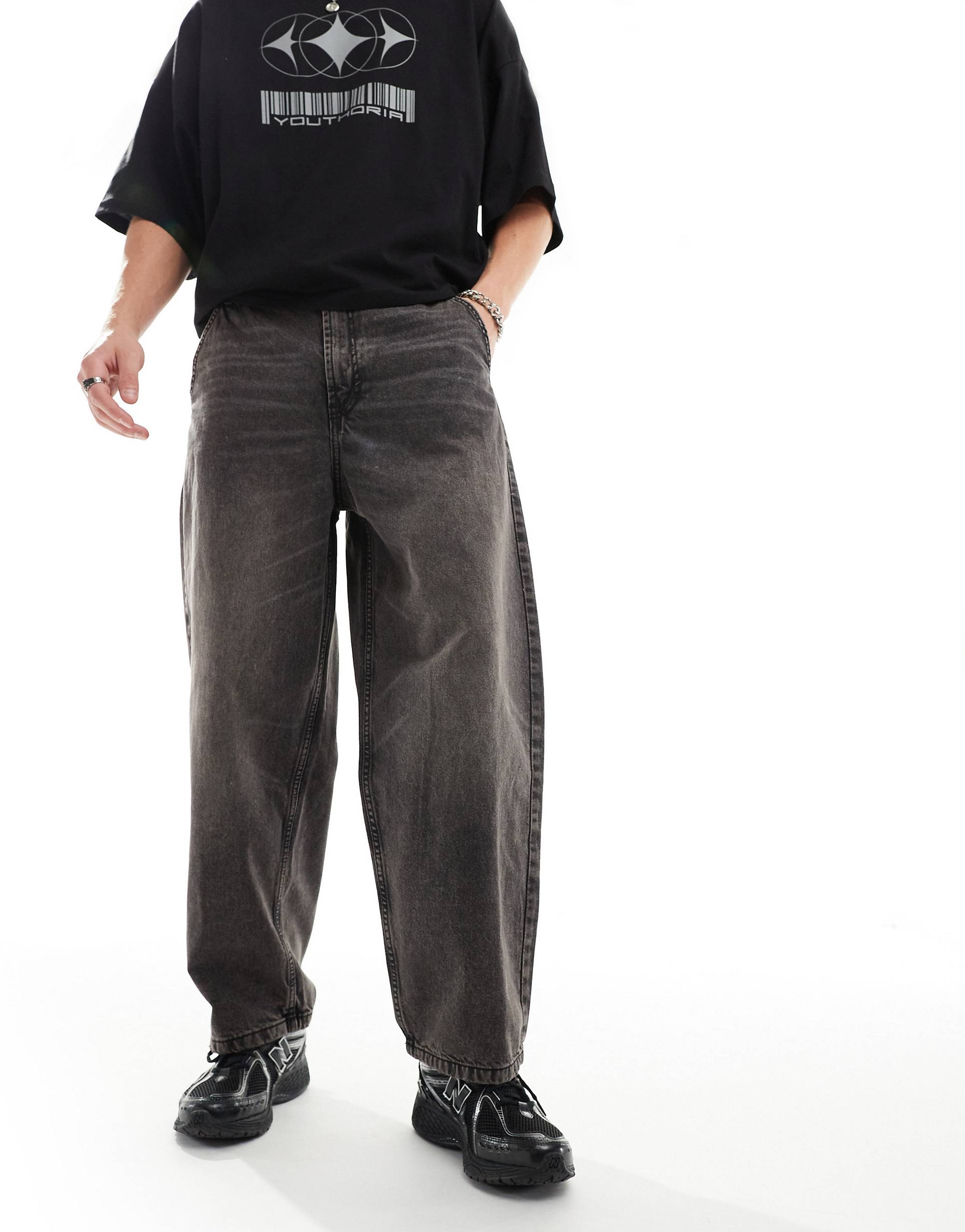 Джинсы Bershka Skater Fit Casted, коричневый джинсы bershka зауженные 42 размер
