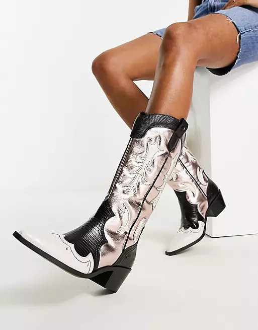 

Сапоги Stradivarius, черный/розовый/белый