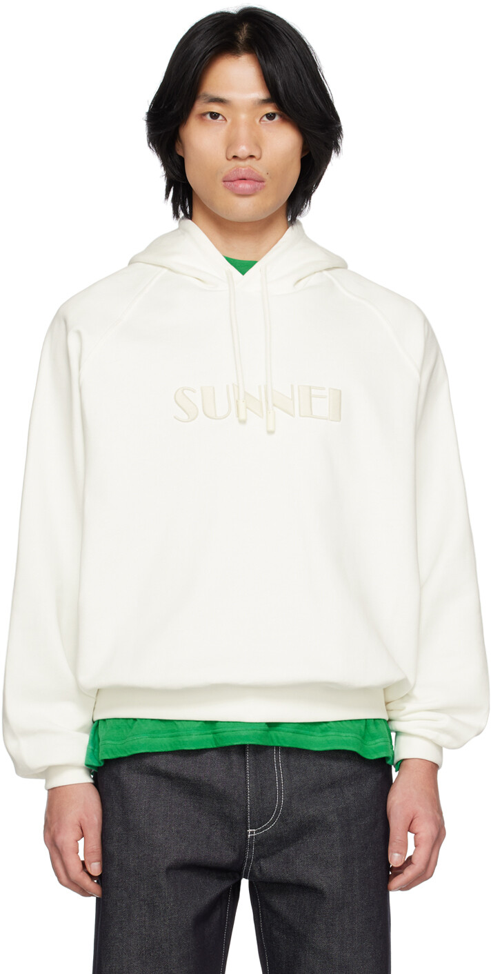 

Белый худи с вышивкой SUNNEI