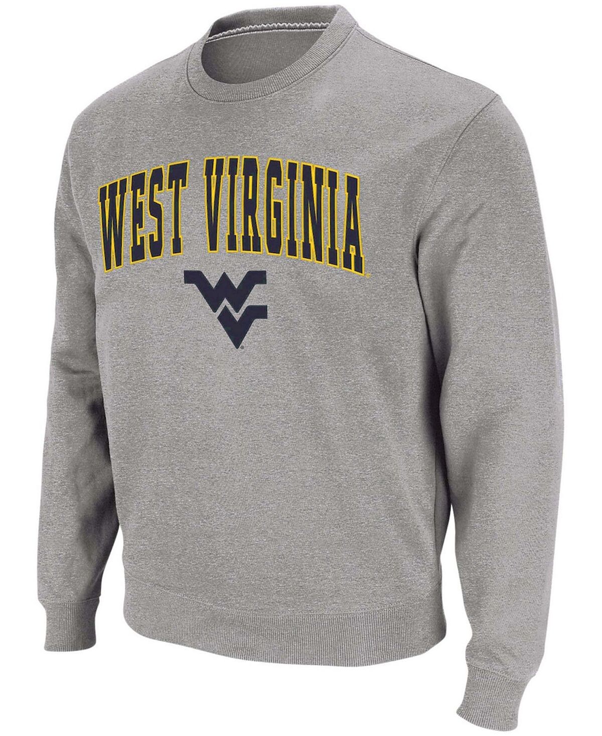 

Мужская толстовка с круглым вырезом и логотипом west virginia mountaineers цвета верескового серого цвета Colosseum, мульти