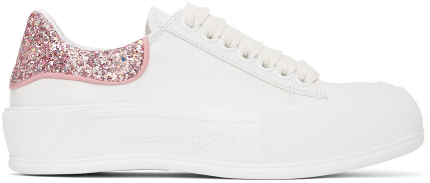 

Бело-розовые кроссовки на шнуровке Deck Plimsoll Alexander McQueen