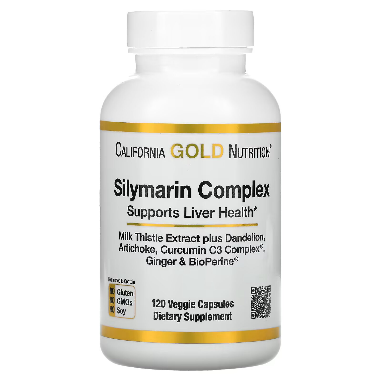 Силимариновый комплекс California Gold Nutrition, 120 капсул комплекс витаминов для волос california gold nutrition hair multivitamin 30 капсул