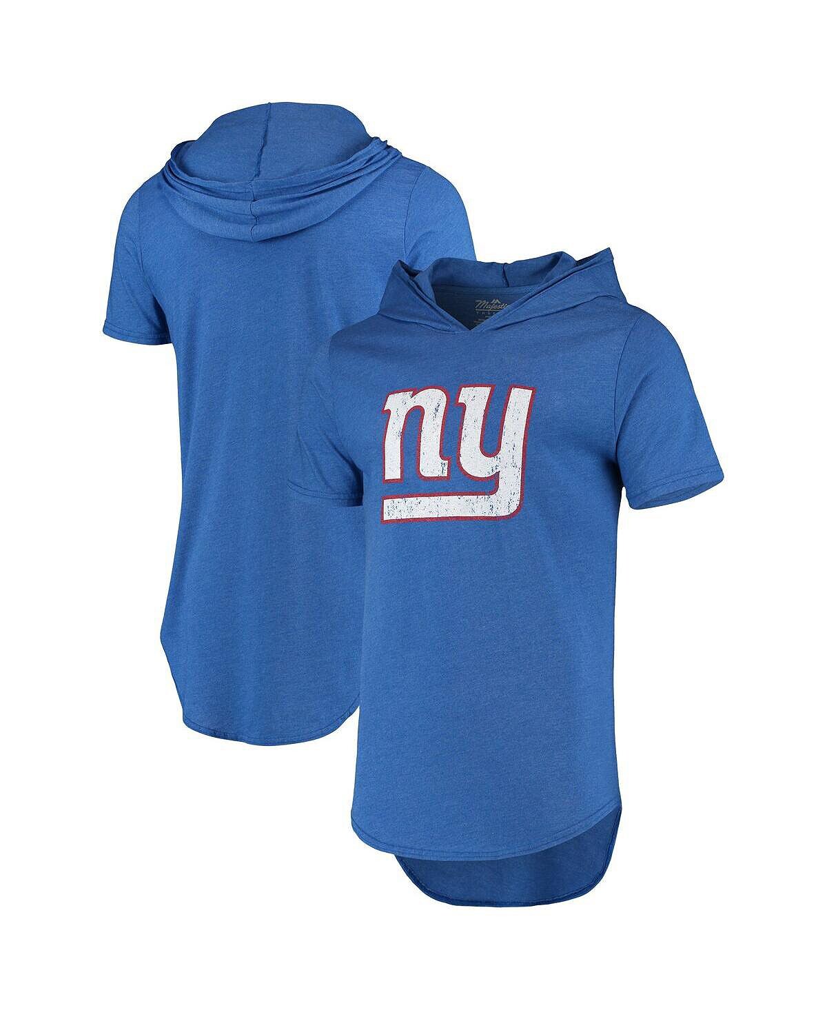 

Мужская футболка с капюшоном threads royal new york giants primary logo tri-blend Majestic
