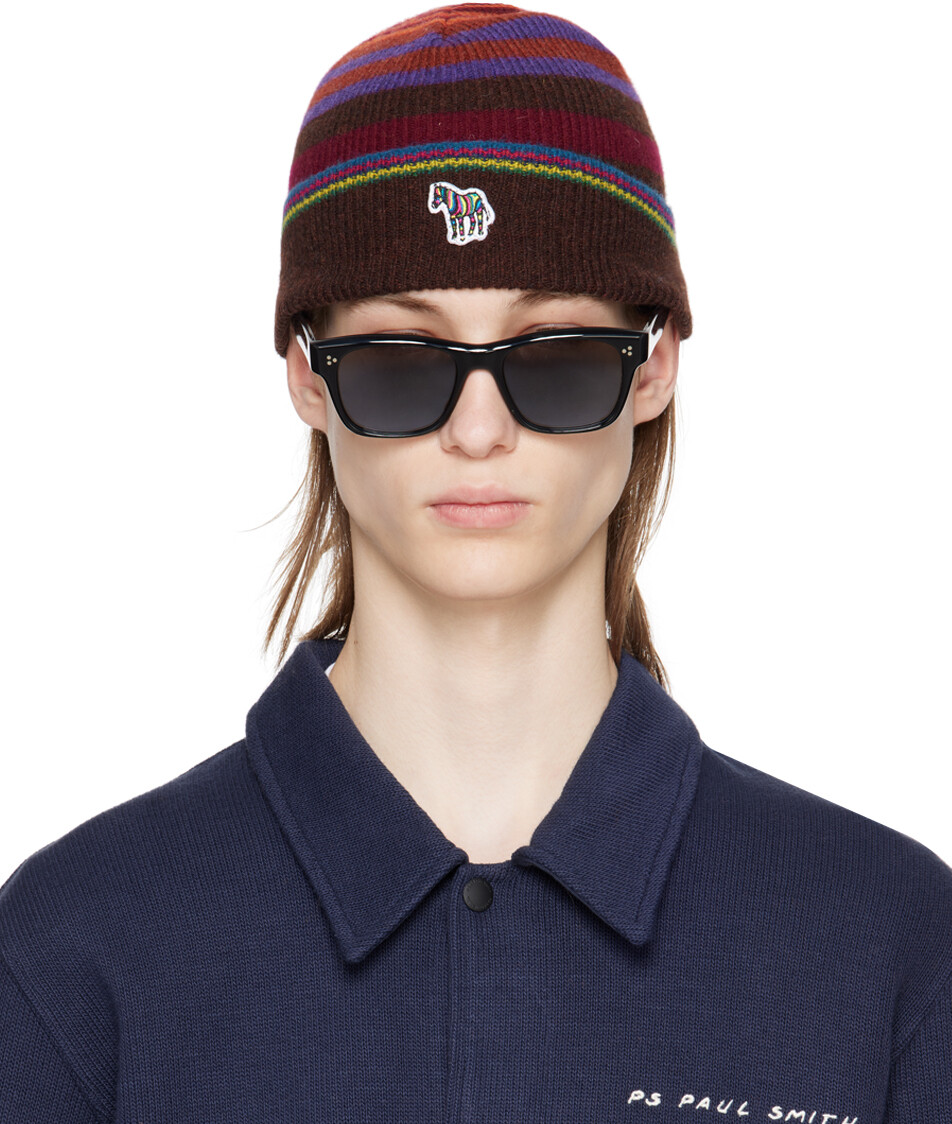

Бордовая шапка в полоску под зебру Ps By Paul Smith