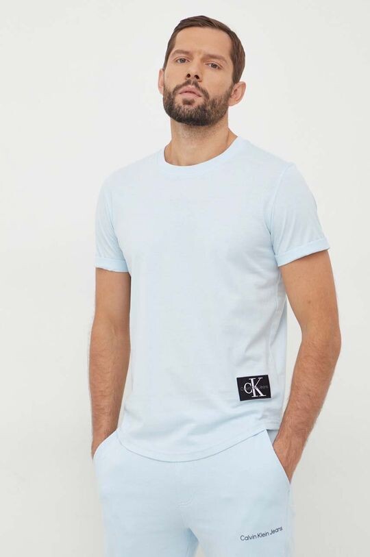 

Хлопковая футболка Calvin Klein Jeans, синий