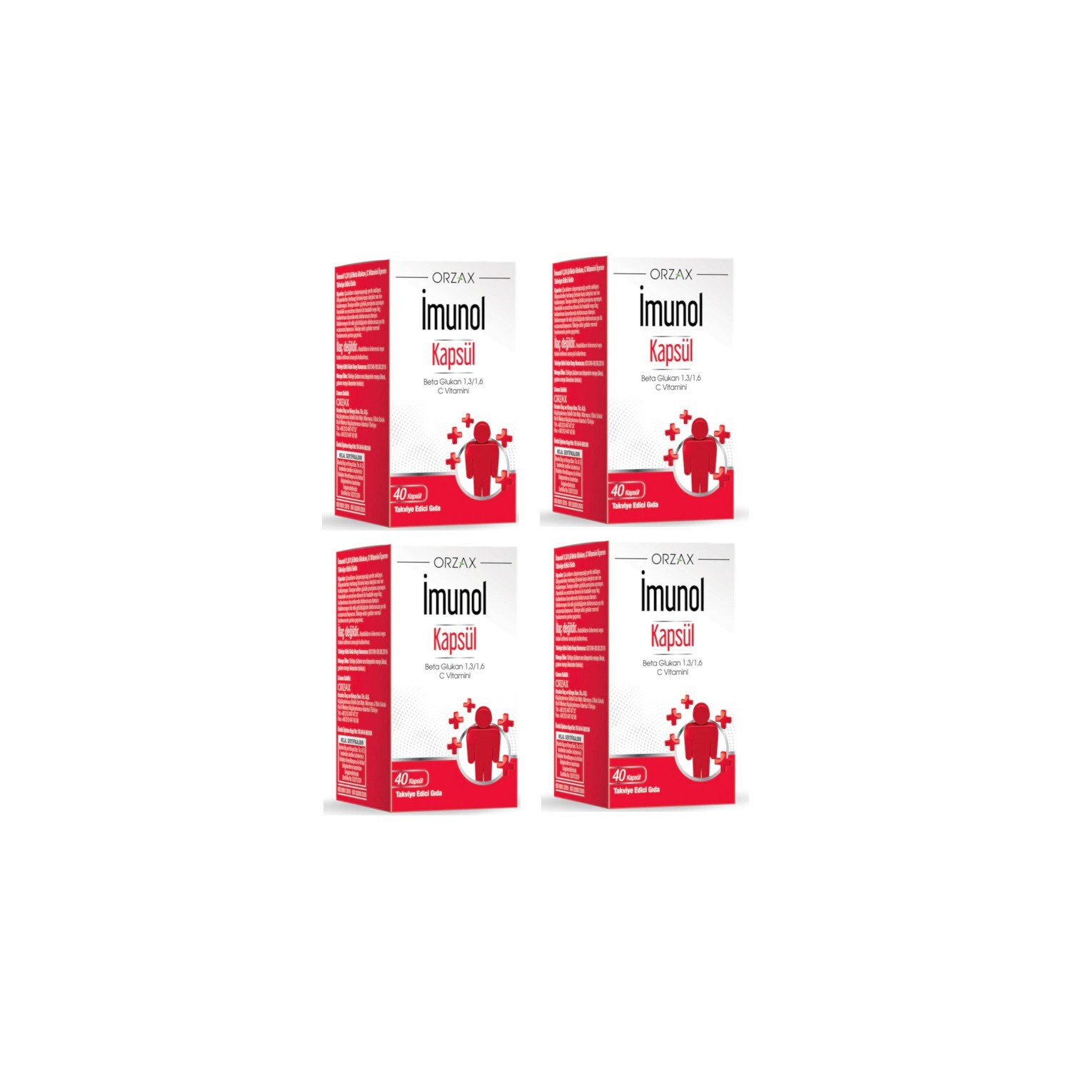 

Orzax Beta Glucan 1,3/1.6 и витамин С, содержащий имунол, 40 капсул по 4 штуки