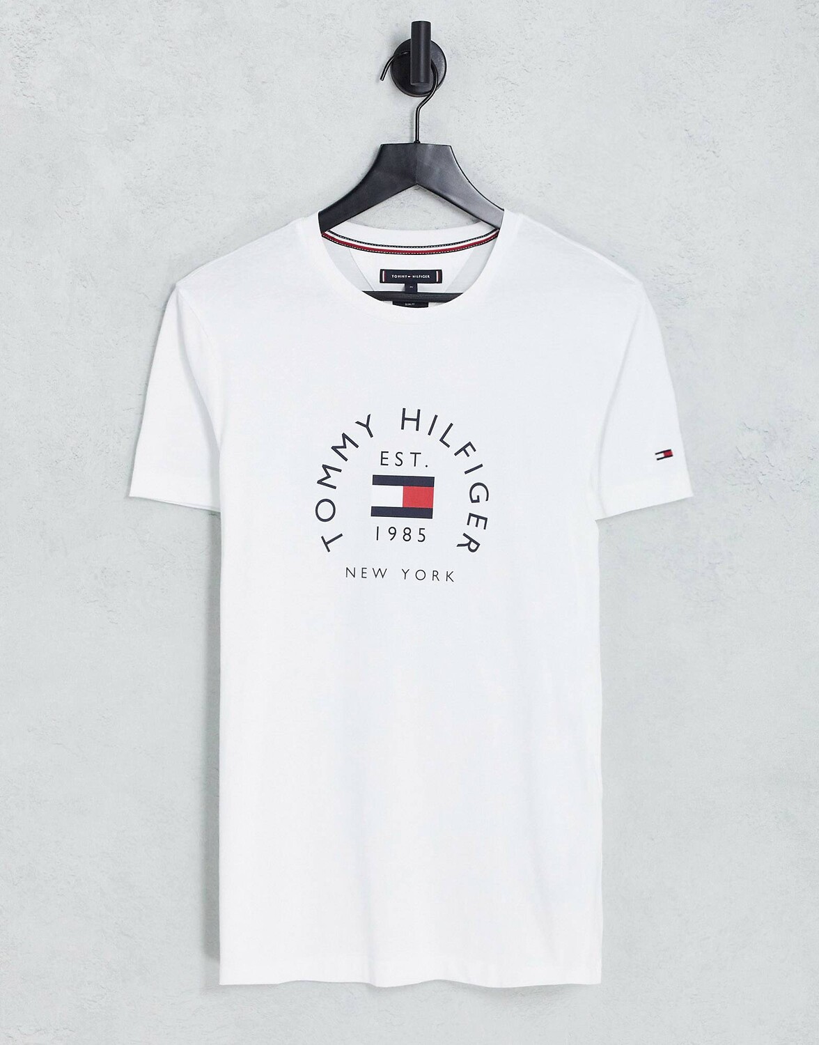 

Белая хлопковая футболка с логотипом Tommy Hilfiger, Белый