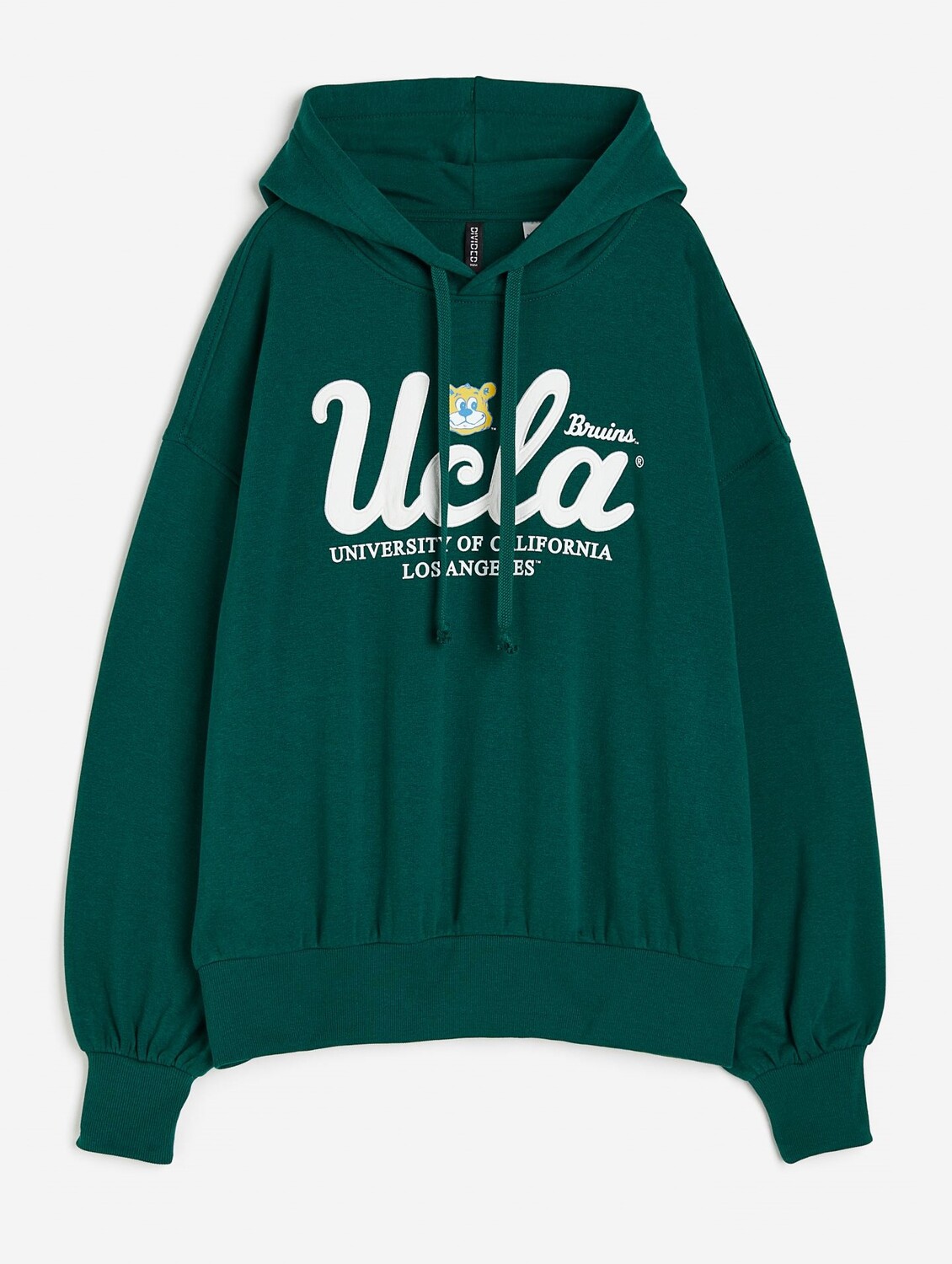 

Худи H&M UCLA Oversized Printed, темно-зеленый