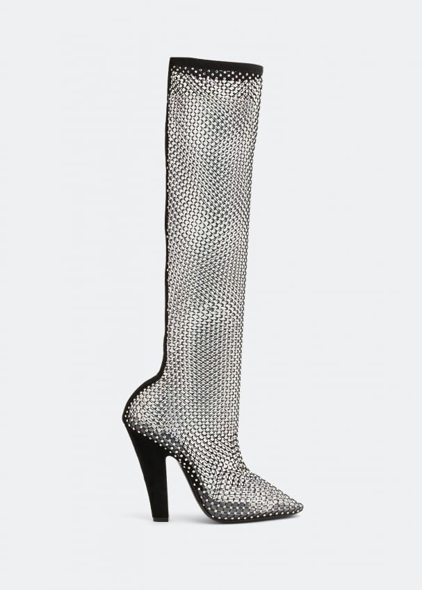 

Ботинки SAINT LAURENT 68 strass boots , черный