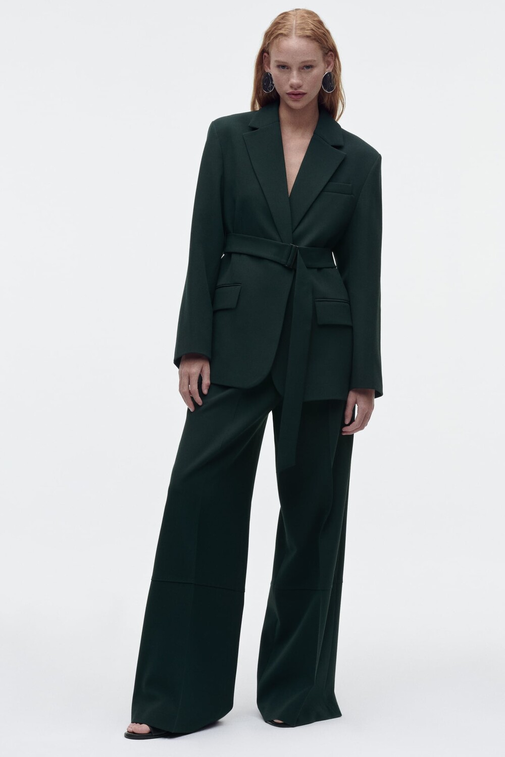 

Брюки с высокой посадкой ZARA, бутылка зеленая