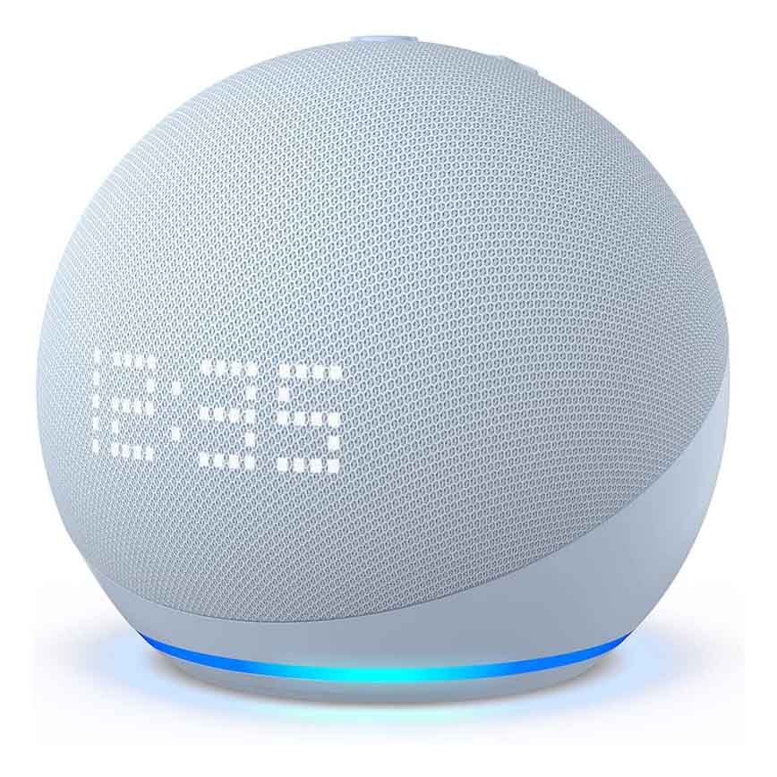 цена Умная колонка Amazon Echo Dot 5th Gen with Clock, голубой