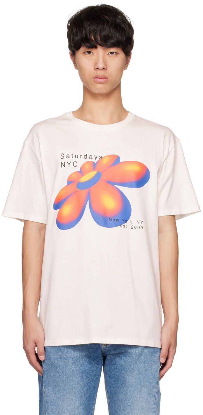 

Белая футболка с ромашкой 3D Saturdays NYC, Белый