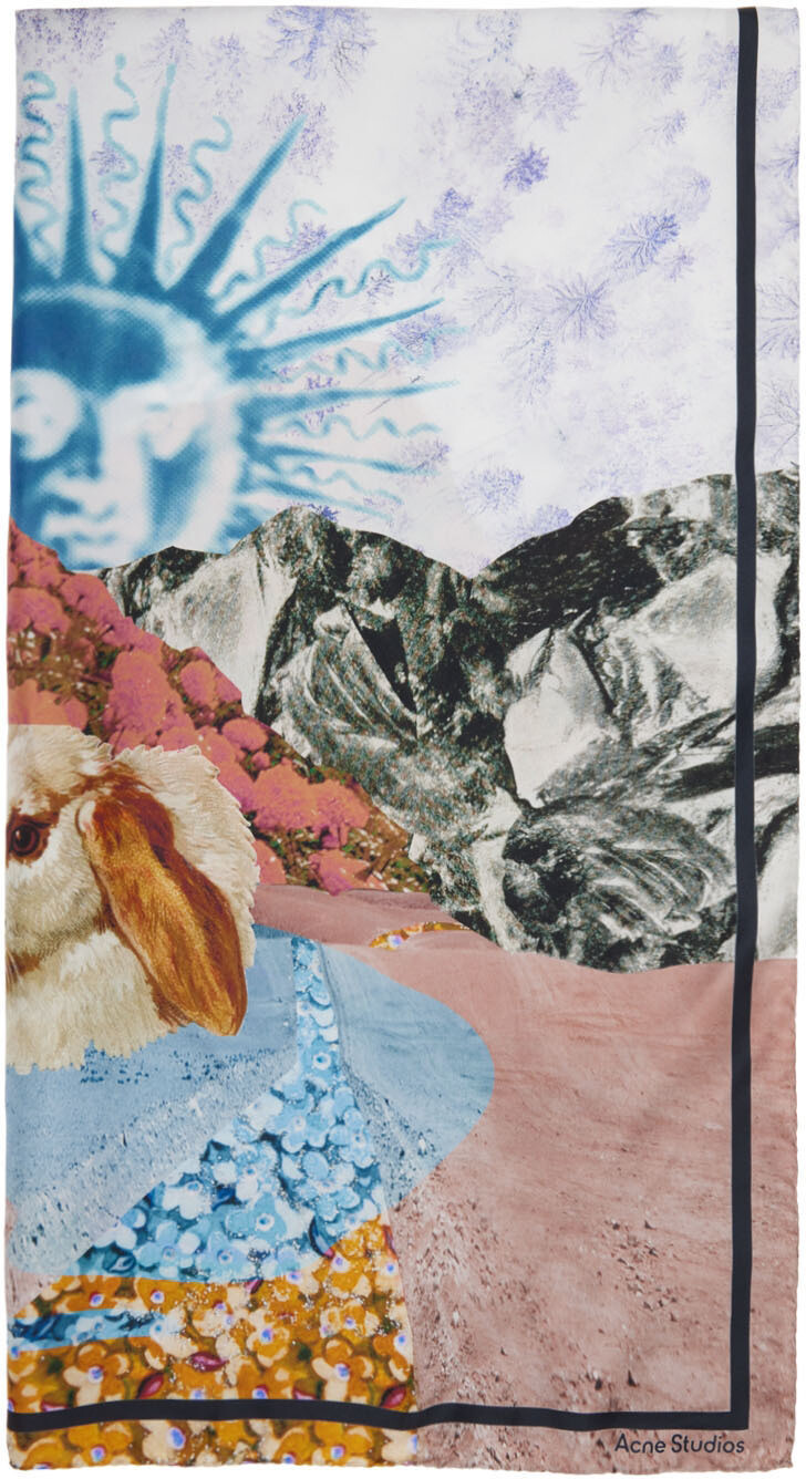 

Многоцветный шелковый шарф Vens Surreal Landscape Acne Studios