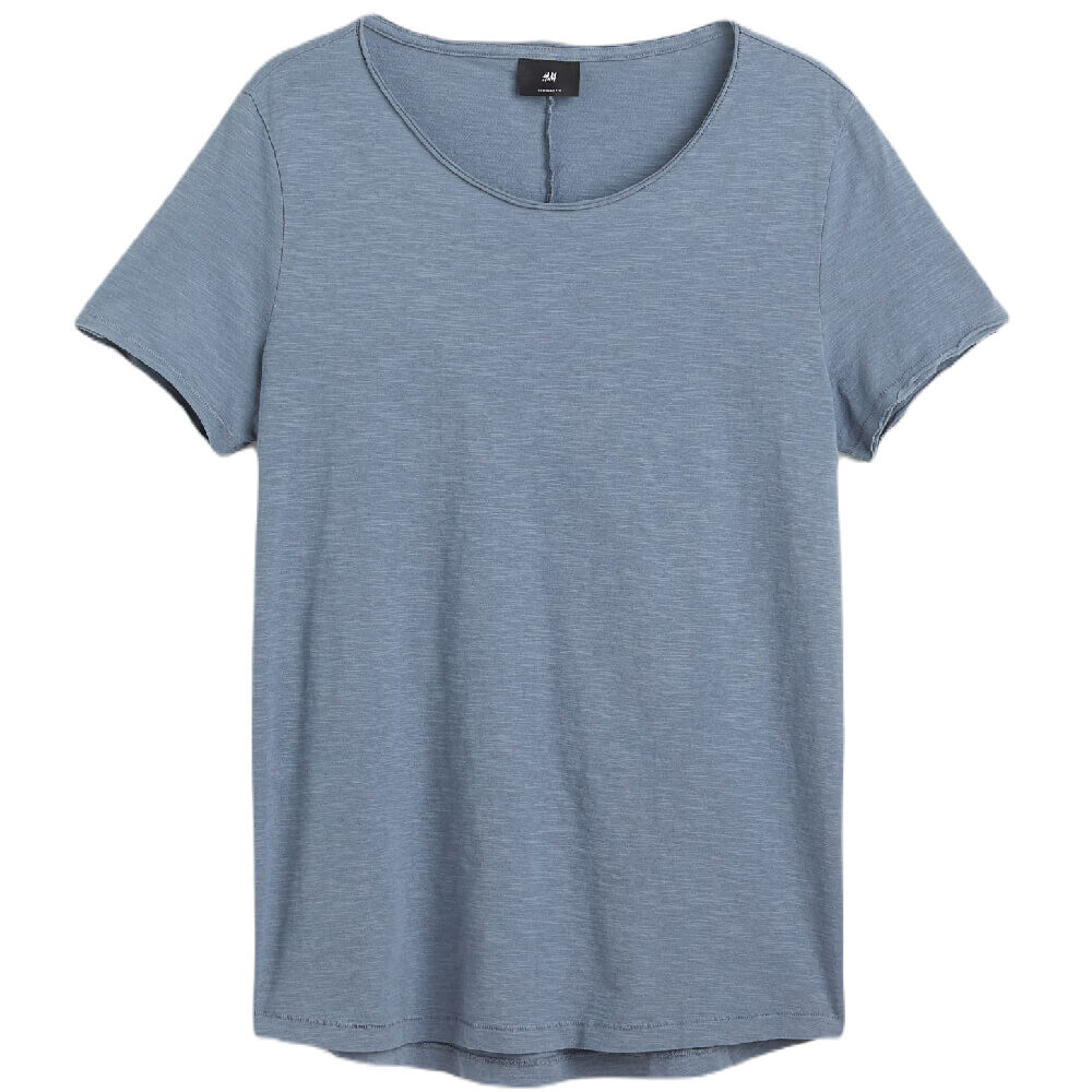 

Футболка H&M Raw-edge, серо-синий