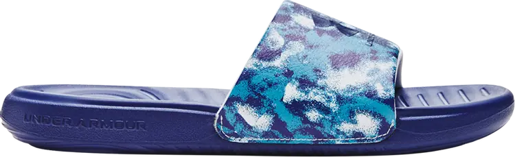 

Сандалии Under Armour Ansa Graphic Slide GS Sonar Blue Paint Smudge, белый