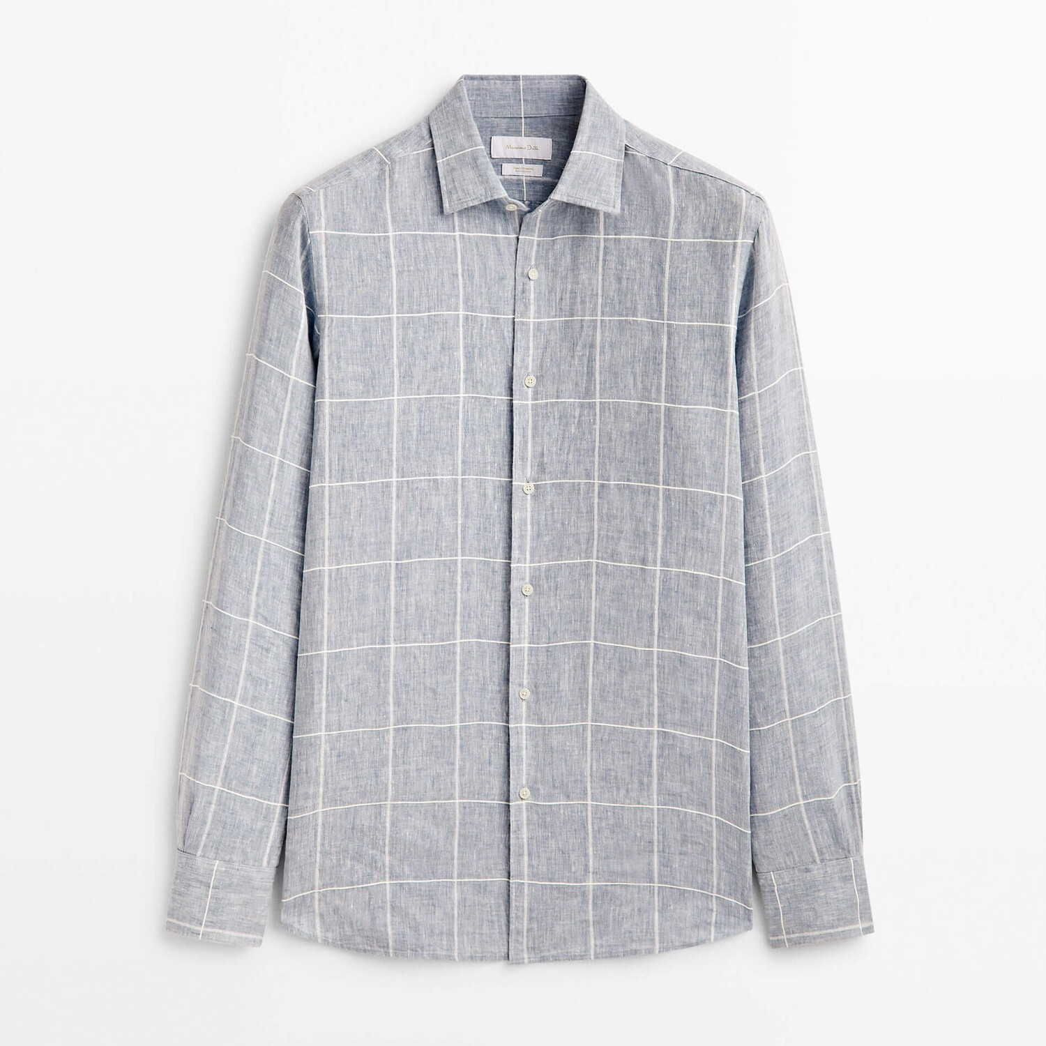 

Рубашка Massimo Dutti Linen Regular Fit, голубой