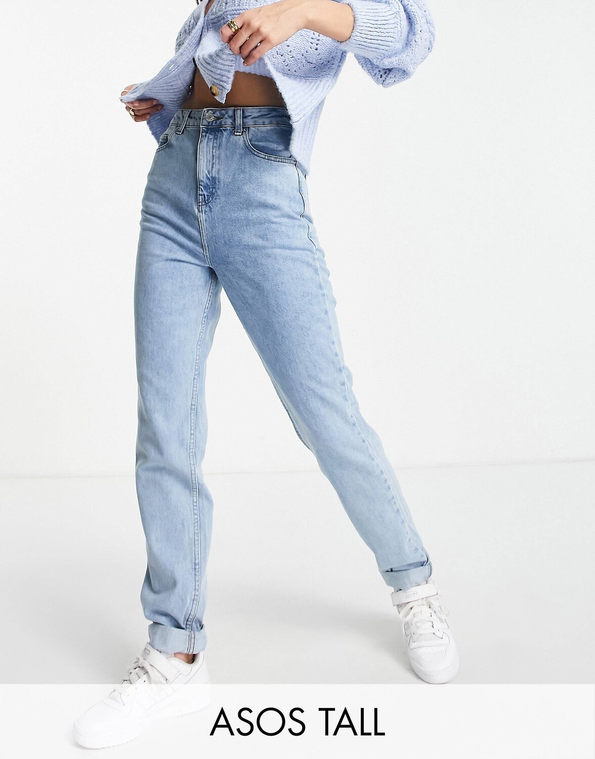 

Голубые джинсы свободного кроя ASOS DESIGN Tall