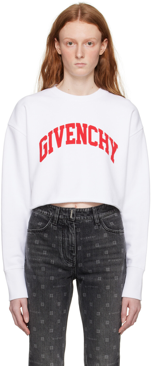 

Белый укороченный свитшот Givenchy
