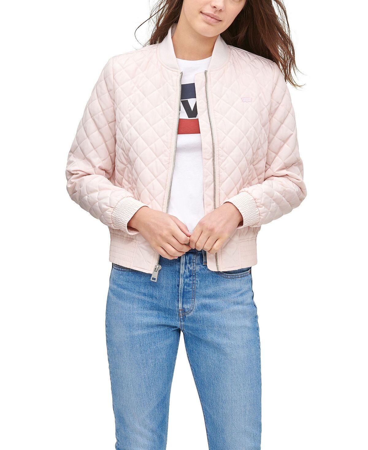 Стеганый бомбер с бриллиантами Levi's, мульти
