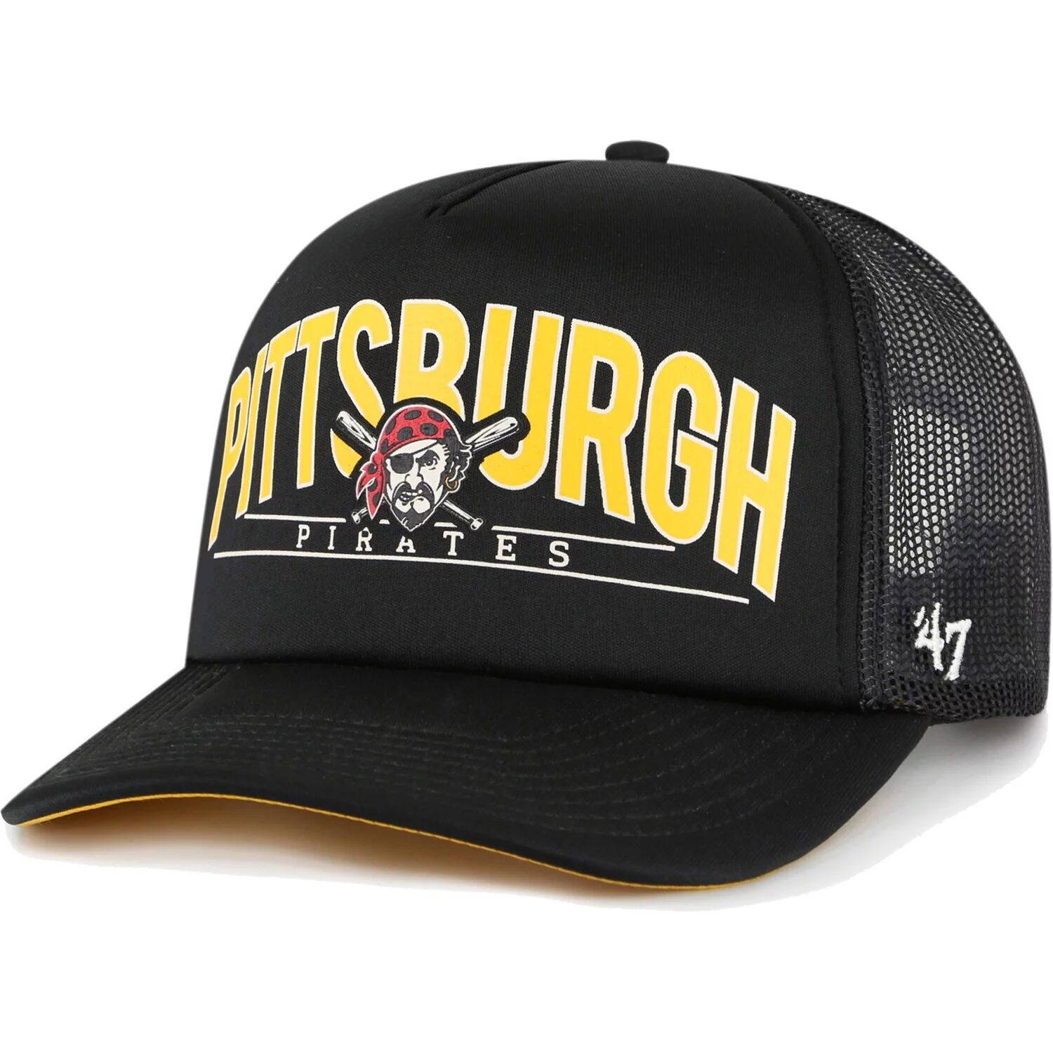 

Мужская черная кепка Snapback из пенопласта Pittsburgh Pirates '47 Backhaul Trucker Snapback