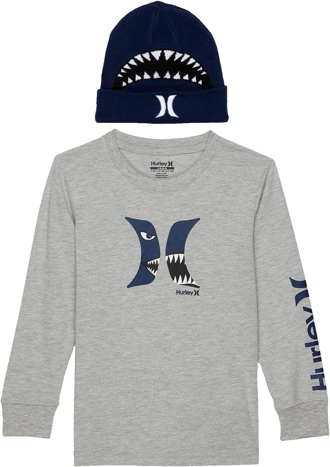 

Детский набор Hurley Shark Bait Tee & Hat Set, цвет Dark Grey Heather